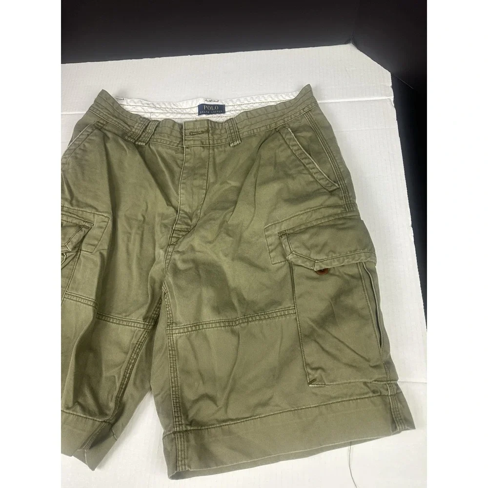 Polo Ralph Lauren Cargo Shorts Mens 33x10 Green Combat Military Army Outdoor